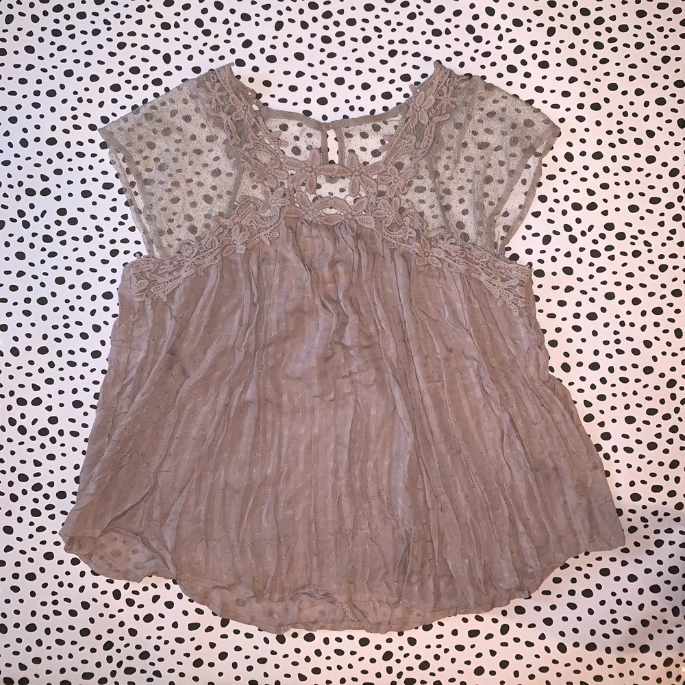 Maurices Lilac and Lace Blouse